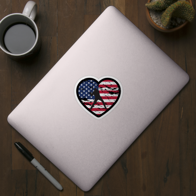 American flag Baseball team Heartshaped by Novelty-art